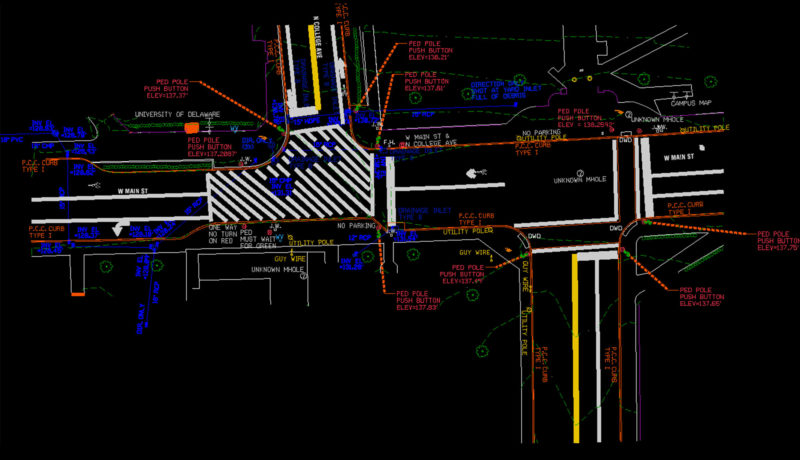 Wallace Montgomery: Main Street Newark Boundary Topo, LiDAR, and ADA Surveys